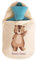 Gummi-Wärmflasche personalisiert (Bär) | mit Wunschname bedruckt | Tiermotive für Kinder | 0,8l Fassungsvermögen | hellblau | mit Vlies-Bezug
