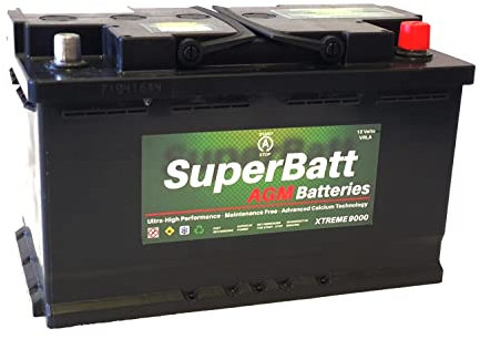 Superbatt XC115AGM 12V 80AH 800A TYPE 115 VRLA AGM Battery for Start Stop Cars & Vehicles - High Performance Heavy Duty Maintenance Free Fully Sealed No Spill - L315mm X W175mm X H190mm