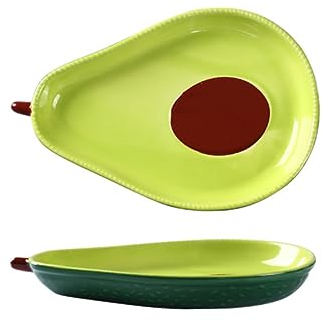 Zerodeko Avocadoförmiger Keramik-salatteller Dessertteller Obstaufbewahrung Snackteller 16 5 Cm Grün