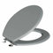 Marco Paul 18 Standard Traditional Grey Wooden MDF Toilet Seat Universal Adjustable to Fit Most Toilets Oval Seat with Hinges & Parts Bathroom En-Suite Office Home Indoor (18 Grey)