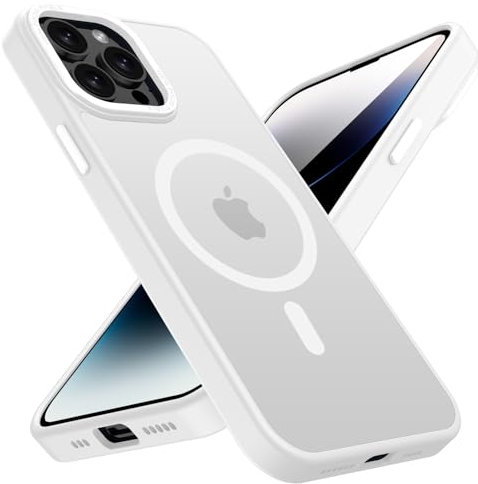 KPPIT for iPhone 14 Pro Max case Compatible with MagSafe, Shockproof Drop Protection, Frosted Translucent Back Phone Case for iphone 14 Pro Max,Transparent