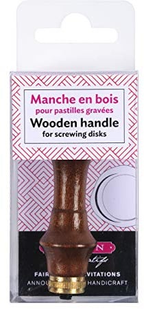 Jacques Herbin 40740T - Holzgriff für Siegelplatte, ideal für Bastelprojekte und Scrapbooking, Dunkelbraun, 1 Stück