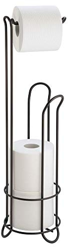 iDesign Classico Klorollenhalter, Toilettenpapierhalter ohne Bohren aus Metall, bronzefarben