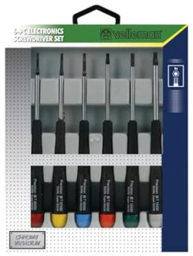 Velleman Ensemble de tournevis de précision, 6 pièces, Torx, chrome-vanadium, magnétique, noir