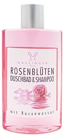 Rosenblüten Duschbad Shampoo mit Rosenwasser 200ml Haslinger Nr. 2902