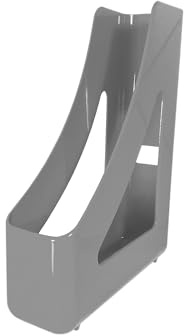 Deflecto Contemporary Range Magazine File Holder - Grey - Plastic Magazine Files Folder Holder - Magazine Rack - Document Holder - Magazine Storage - Desk File Organiser - Desktop Magazine Holders