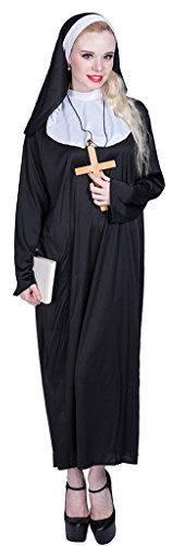 EraSpooky Damen Nonne Kostüm Kleid