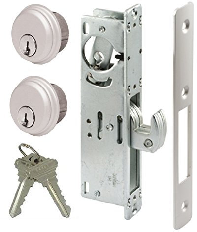 Pacific Doorware Cerradura de puerta de embutir con gancho para puertas correderas y puertas de acero o aluminio