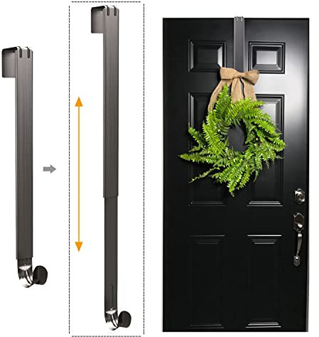 Lbsun Wreath Hanger, supporto regolabile sopra la porta corona Hanger & corona corona e gancio per porta Nickel