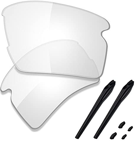 Saucer Premium Replacement Lenses & Rubber Kits for Oakley Flak 2.0 XL OO9188 Sunglasses High Defense - HD Clear Non Polarized