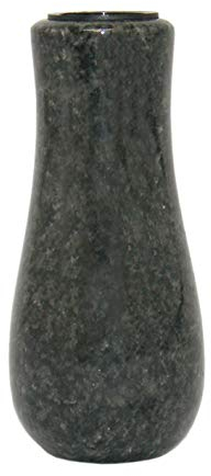 Grabvase aus Granit schmal dunkel (Wandvase) | Schön geformte Grabvase für Urnengräber. Diese Grabvase oder Friedhofsvase aus Granit, besticht durch ihre Schlichte außergewöhnliche Elegante Form.