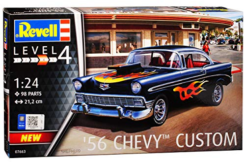 Chevrolet Chevy Bel Air Custom Serie 2400C Coupe Schwarz 1. Generation 1953-1957 Bausatz Kit 1/24 Revell Modell Auto