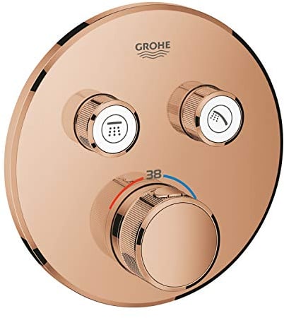 Grohe Grohtherm SmartControl Thermostat mit zwei Ventilen, runde Wandrosette, Farbe: Warm Sunset - 29119DA0