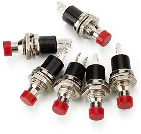 5x Stück Einbau Mini Micro Taster 12V 120V Drucktaster Push Button Switch Schalter Rot Rund Klingel Alarm (5)