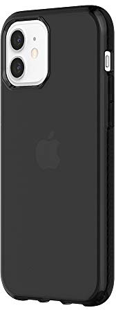 Griffin Survivor Clear Case Hülle nach Militärstandard für Apple iPhone 12/12 Pro (6,1) [Dünnes Design I Stoßdämpfende Ecken I Qi kompatible Handyhülle] (transparent schwarz) - GIP-051-BLK