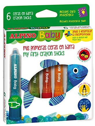 6 Ceras en barra Alpino PX002006 Baby - Ceras con aplicador ideales para colorear
