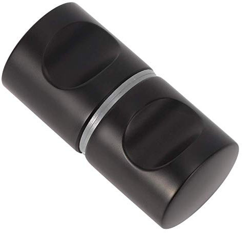 Aluminum Alloy Single Hole Glass Door Back-to-Back Pull Knob Handle Hardware, Shower Door Handle Door Handles Black for Home Bathroom Shower Room Matte Black (1)