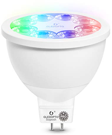 GLEDOPTO Pro Serie ZigBee Leuchtmittel E27, E14, Gu10, Mr16, Gu5.3 mit RGB-CCT Farbwechsel Warmweiß(2200K) und Kaltweiß(6500K) in einem für Gateways und Hubs (Mr16 4W)