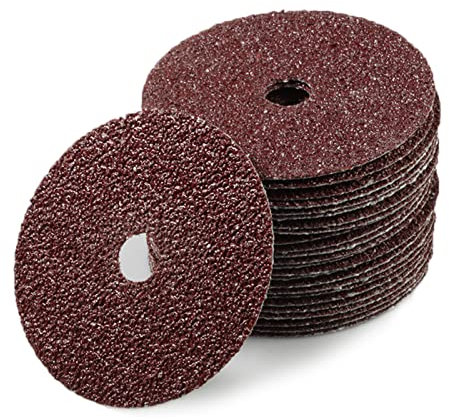 LEONTOOL Aluminum Oxide Resin Fiber 25pcs 4-Inch Resin Fiber Sanding Discs Center Hole 24 Grit Sanding Disc for Angle Grinders
