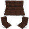 SuperKissen24. Sitzkissen Bankkissen Bankauflage - 180x50 cm und Rückenlehne 180x60 cm mit 2er 48x96 cm Stuhlkissen Set - Outdoor und Indoor - Braun