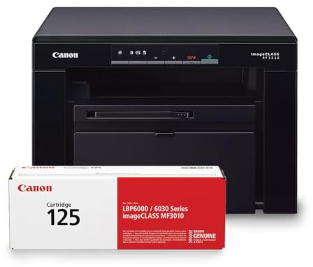 Canon imageCLASS MF3010 VP - Wired Monochrome Multifunction Laser Printer with Scanner, Copier, USB Cable Included, Up To 2,300 Page Toner Yield in Box, 19 PPM, Black