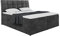 MEBLINI Boxspringbett mit Bettkasten - Gepolstert Doppelbett mit Matratze und Topper - Polsterbett mit Stauraum - Bett mit Kopfteil - Stauraumbett - Drago - 180x200 - H4/Schwarz Samt