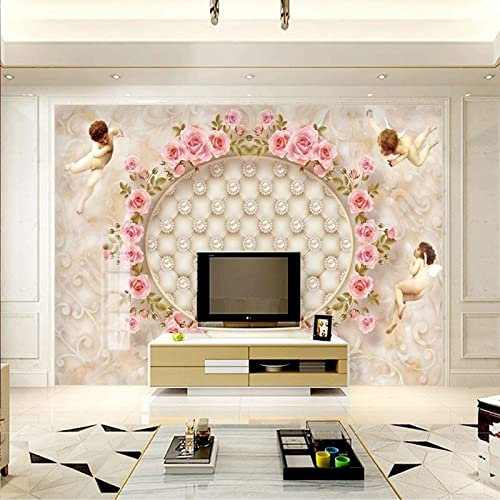 XTSWallpaper Rose Mode Floral 140X70Cm Papier Peint Photo 3D Optique Trompe L Oeil | Déco Mural Tableaux Muraux Photo Mural Décor Motif Poster Géant Stickers Muraux Optique Fond Effet