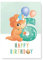 Friendly Fox Geburtstagskarte für Kinder 6. Geburtstag, 1x DIN A5 Dino Glückwunschkarte zum Kinder Geburtstag, Happy Birthday Karte mit Umschlag