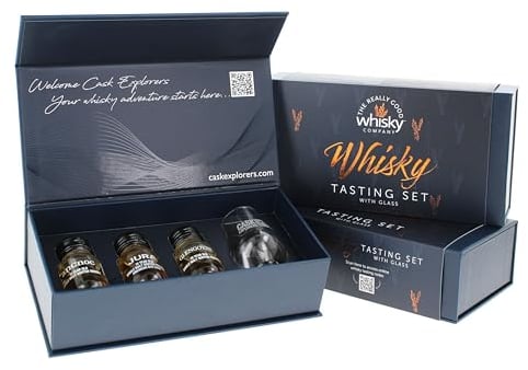 Whisky Gift Sets by The Really Good Whisky Company (3 Single Malts & Wee Glencairn Whisky Glass)