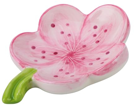 HuaLiSiJi Piattino Portasapone Ceramica Rosa Scatola di Sapone per Una Lunga Durata, Adatto per Tutte Le Misure Comuni di Sapone Solido (Rosa)