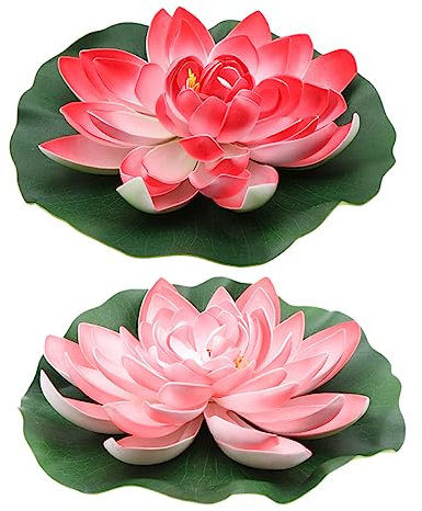 Mipcase 2stücke Künstliche Schwimmende Lotusblumen Garten Teich Dekor Simulierte Schwimmende Pflanze Künstliche Für Aquarium Pool Blumenarrangement