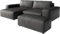 DELIFE Eckcouch Lanzo XL Lederimitat Vintage Anthrazit 270x180 Recamiere variabel Hocker