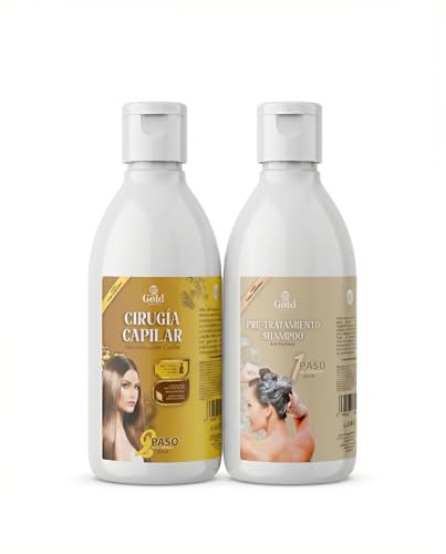 Gold DIAMOND – Kit de Alisado Brasileño Profesional Cirugía Capilar – Tratamiento de Keratina para Cabellos Teñidos, Decolorados y Dañados – 250mL