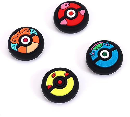 DLseego Capuchon de Joystick pour Switch,Analogique Capuchons pour Boutons de Switch,Cover pour Joystick Silicone Stick Capuchons Compatible pour Switch Lite&Switch OLED Joy Con,Jaune et Bleu
