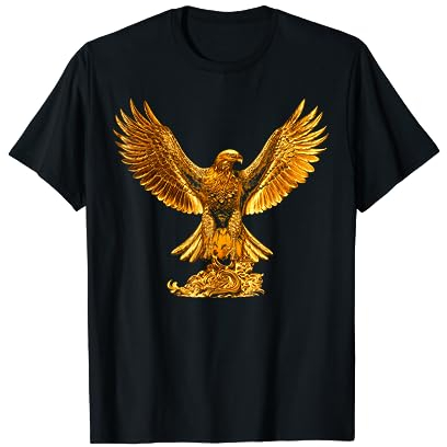 Goldene Statue von Adler Skulptur T-Shirt