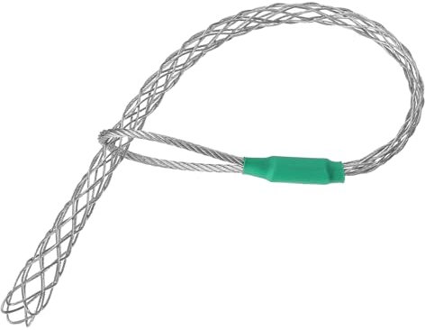 sourcing map Cable Pulling Grip for 12-15mm Cable(Green) 36cm,1.2FT Wire Mesh Puller Socks Grip Single Head Galvanizing Steel Wire Grips Net Cover Smooth