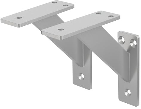 ML-Design 2 Stück Regalhalterung 120x120 mm, Silber, Aluminium, Schwebende Regalhalterungen, Regalwinkel, Wandhalterung für Regalbrett, Regalträger für Wandmontage, Wandregal Wandkonsole Regalstütze