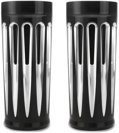 49mm Fork Slider Boots Cover for Harley Touring, FLHR, FLHX, Ultra Limited Low, CVO Street Glide, Bagger (Black, +2'' Deep style)