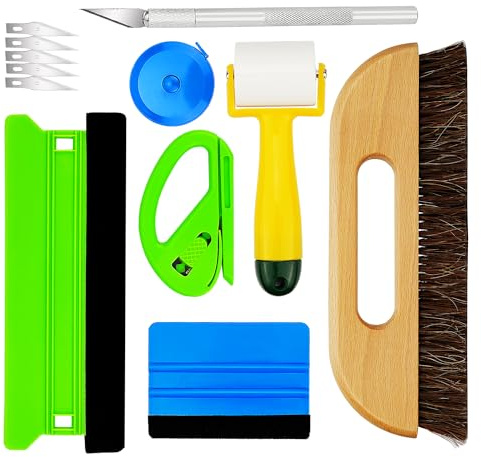 Umaki Professional Wallpaper Supplies with Paste Brush, 8.3In & 4in Felt Squeegee, Paper Cutter & Precise Knife, Seam Roller and Tape Measure for Precision Cutting, Scratch-free Installation