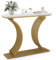LIFEZEAL Konsolentisch Marmor, Eingangstisch aus Gold Metallgestell, Moderner Flurtisch, Geometrischer Beistelltisch für Wohnzimmer Flur Eingang, 100 x 29,5 x 80,5 cm