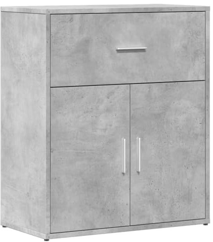 vidaXL Sideboard, Kommode mit Stauraum, Beistellschrank für Wohnzimmer Küche Flur, Anrichte Schrank Highboard, Modern, Betongrau Holzwerkstoff