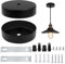 Rosone Lampadario Soffitto Rosone Soffitto Nero in Metallo Coprifilo per Soggiorno Corridoio Lampadario da Cucina 100 x 25mm 2 Pezzi