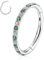 hengkaixuan 16G Conch Ohrring Knorpelschmuck Silber Helix Piercing Nahtloser Clicker Ring Opal Conch Hoop Edelstahl Septum Nose Ring Hoop Grün CZ Tragus Rook Lobe Piercing Schmuck 12mm