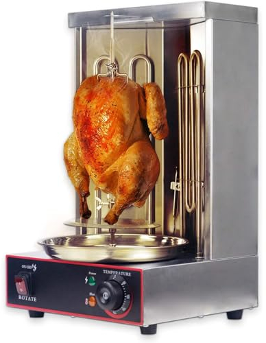 Macchina per Shawarma di Pollo Fatta in Casa, Girarrosto da Banco, Griglia per Kebab, Girarrosto Verticale, Propano, Pollo Turco, Doner, Kebab, con Taglierina Elettrica per Kebab,barbecuestove