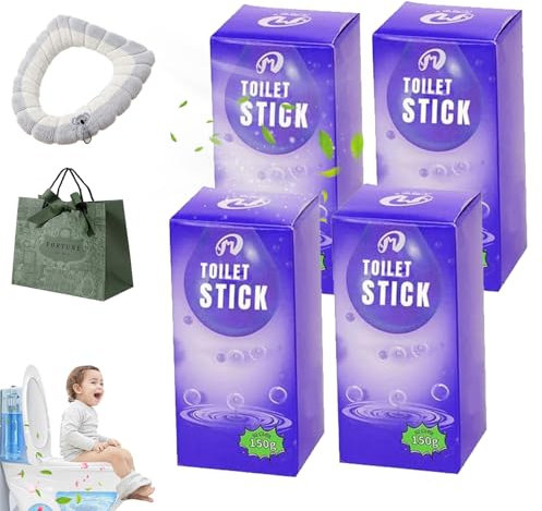 NNBWLMAEE Effective Concentrated Descaling Toilet Cleaning Stick, Upgraded Toilet Cleaning Stick, Long-Lasting Automatic Toilet Tank Cleaners, Four Scents, Against Tough Stains (4PCS-Grape)