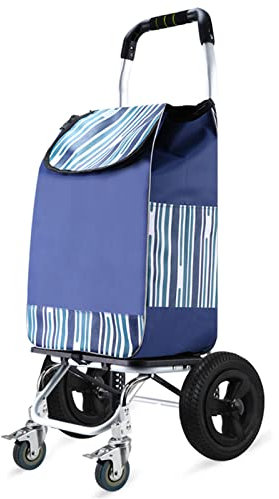 Carrello per la spesa compatto a 8 ruote per salire le scale, con borsa impermeabile di grande capacità, per anziani, resistente e pieghevole, carrello da uomo con ruote gonfiabili