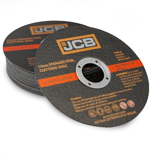 JCB 20x Metal Cutting Discs 115mm (4 1/2'') x 1.2 x 22.23mm, Cuts Through Mild Steel, Stainless Steel, Cast Iron, and Metals