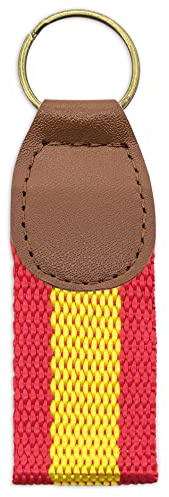 ROMA RETAIL Llavero lona bandera de España, Llavero bandera España Coche Moto, Hombre, Mujer