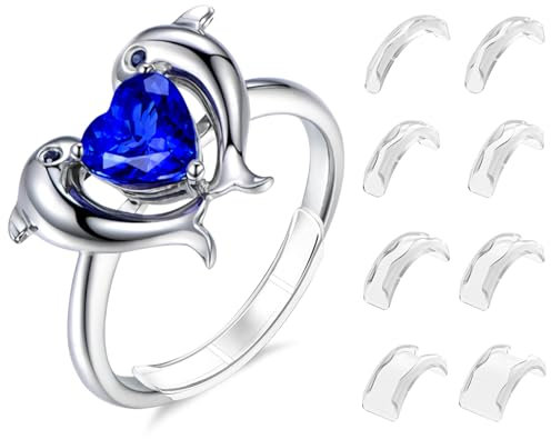 Eiito Ajusteurs de taille de bague invisibles, protège-bagues pour bagues lâches, entretoises de type clip pour bagues fines et larges, femmes et hommes, 1cm-10cm, Caoutchouc, Pas de gemme