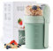 Swkien MüSlibecher to Go, Joghurtbecher to Go 450ml+250ml, Joghurt to Go Becher mit Löffel, Müsli Becher to Go für Müsli & Joghurt, Auslaufsicherer Müsli Cup to Go, Lunchpot(Grün)